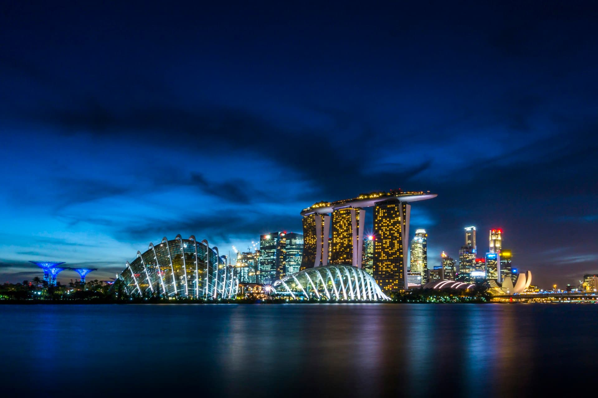 Singapore skyline at dusk